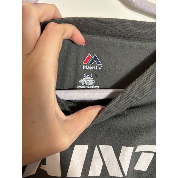 New Orleans Saints Majestic Men's NFL Gray Short Sleeve T-Shirt Size 2x - Picture 3 of 4